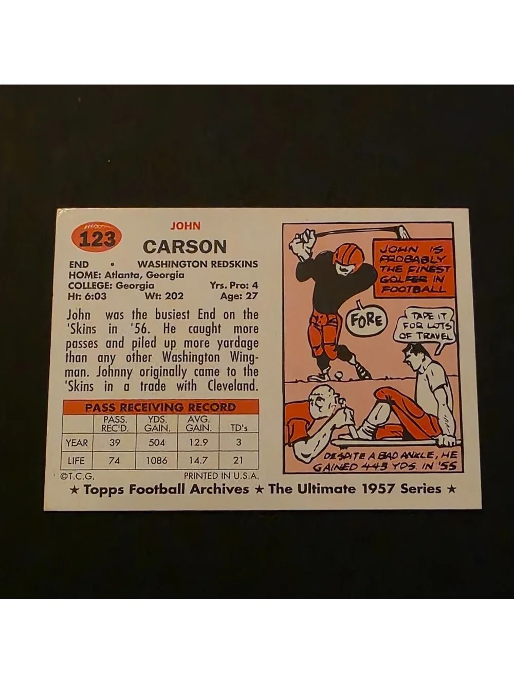 1994 The Ultimate 1957 Series - Archives -  Topps John Carson #123